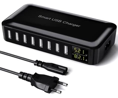 Rsydmny USB įkrovimo stotelė 8 prievadų 40 W su LED ekranu i6