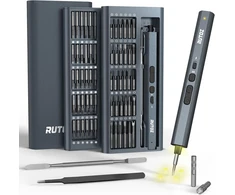 RUTOZ precizinis elektrinis atsuktuvas, 62 antgaliai, 650 mAh RTS-ELE69-Pilkas-EU