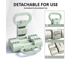 RYGEO reguliuojamų hantelių rinkinys 4 viename, 0,9–2,3kg, HLV001