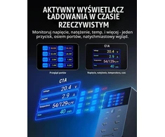 SABRENT 8 prievadų USB-C ir USB-A įkroviklis 252 W su LCD ekranu AX-8PTC