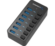 SABRENT USB 3.0 koncentratorius su 7 prievadais, 5 Gb/s, maitinamas, HB-BUP7