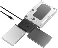 SABRENT USB-C adapteris SATA ir IDE diskams 2,5–5,25 col., iki 10 TB, USB-DS12
