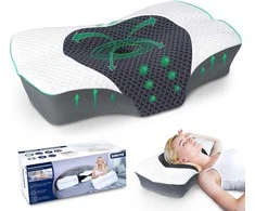 SAHEYER ortopedinė pagalvė iš atminties putų, ergonomiška kaklo pagalvė, 60 × 41 × 14/11 cm