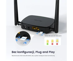 Šakotuvas Tenda 4G LTE maršrutizatorius 300 Mbps, LTE Cat4, 2 keičiamos antenos, 4G03 Pro