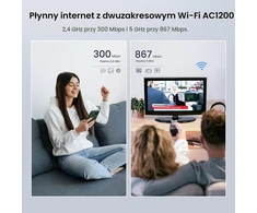 Šakotuvas Tenda belaidis maršrutizatorius AC1200, dviejų dažnių juostų, gigabitinis, AC8