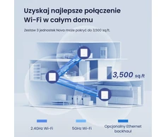 Šakotuvas Tenda Nova MW3-3 Wi-Fi Mesh sistema, 3 vnt., AC1200, iki 300 m²