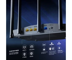 Tenda Wi-Fi 6 AX1500 dviejų juostų maršrutizatorius su 4 Gigabit prievadais RX2 Pro