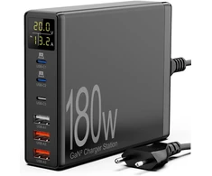 Sanicata 180 W 6 prievadų GaN USB-C ir USB-A įkrovimo stotelė, i19-180W