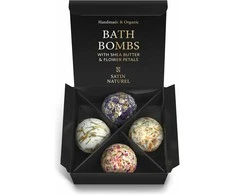Satin Naturel Organinės vonios bombos moterims, 4 vnt.