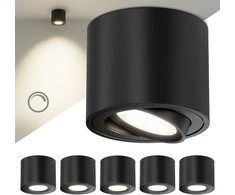 Scandinavian Home Lysea Scandinavian home įleidžiamų LED šviestuvų rinkinys, 6 vnt., 3,4 W, 3000 K, 470 lm, Ø80 × 65 mm, juodi, SAB6-1CD3-1000