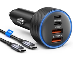 sccvee automobilinis įkroviklis 165 W, 4 USB-A/USB-C prievadai, PD 100 W