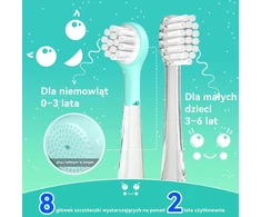 seago elektrinis dantų šepetėlis vaikams nuo 0 iki 6 metų su LED, IPX7, SG-2139