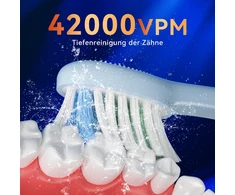 seago elektrinis ultragarsinis dantų šepetėlis su belaidžiu įkrovimu, 3 režimais ir 8 galvutėmis SG2731