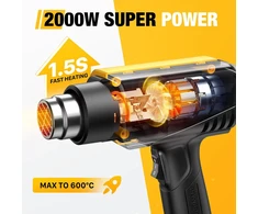 SEEKONE karšto oro pistoletas 2000 W, reguliuojama 50–600 °C temperatūra, SDL-2818