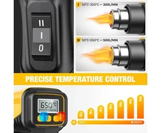 SEEKONE karšto oro pistoletas 2000 W su LCD ekranu, 50–650 °C, SDL-2818