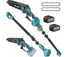 Seesii akumuliatorinis 2 in 1 teleskopinis mini grandininis pjūklas 6" su 2x4000 mAh baterijomis, PS620