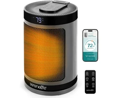 SereneLife elektrinis keraminis PTC šildytuvas 1500 W su Wi‑Fi ir termostatu SLSPCHTRW3GY