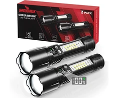 Shadowhawk LED žibintuvėlių rinkinys su USB-C įkrovimu, 5000 lm, 2000 mAh akumuliatorius, S1687, 2 vnt.