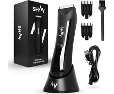 Shav kūno ir intymių zonų vandeniui atspari vyriška skutimosi mašinėlė su keraminėmis geležtėmis ir USB-C įkrovimu