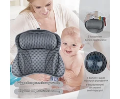 Shodiffy vonios pagalvė kaklui iš 4D tinklelio su 6 siurbtukais ENT-YGZGrey