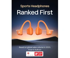 Shokz atviros ausinės sportui su kaulų laidumu, Bluetooth 5.3, mikrofonu, oranžinės, OpenRun Pro 2