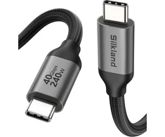 Silkland USB4 USB-C laidas Thunderbolt 4, 3 m, 40 Gbps, 240 W PD 3.1, S3617