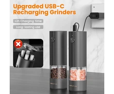 SIMPLETASTE elektriniai druskos ir pipirų malūnėliai su USB-C įkrovimu, 2 vnt., 1-CF10EU05