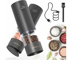 SIMPLETASTE Elektrinis pipirų ir druskos malūnėlių rinkinys