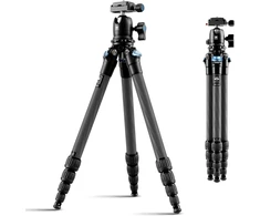 Sirui kelioninis trikojis iš anglies pluošto, 5 sekcijų kojos, maksimali apkrova 6kg, su 360° galvute AM-225+B-00K