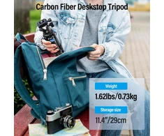 Sirui mini trikojis iš anglies pluošto, 35 cm aukščio, su 360° galvute B-00K, maksimalus apkrovimas 15 kg, AM-223+B-00K