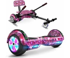 SISIGAD elektrinė riedlentė su GoKart priedu ir LED, 6,5 colių, vaikams