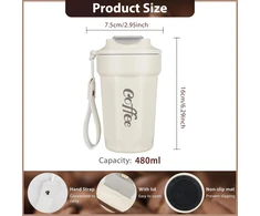 Sitayakuma termopuodelis iš nerūdijančiojo plieno 480 ml, CT-EM-CafeCup-Bai