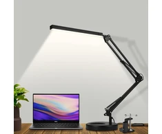 SKYLEO LED stalinė lempa su pagrindu ir spaustuku, 3 režimai, Noir Base et Clip