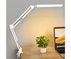 SKYLEO LED stalinė lempa su spaustuku, 10 W, 3 šviesos režimai, Blanc Clip