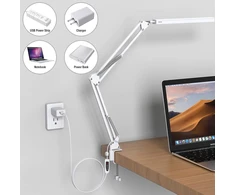 SKYLEO LED stalinė lempa su spaustuku, 10 W, 3 šviesos režimai, Blanc Clip