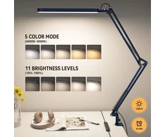 SKYLEO LED stalinė lempa su spaustuku, 12 W, 5 spalviniai režimai, A018