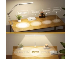 SKYLEO LED stalinė lempa su spaustuku, 24 W, 2400 lm, nuotolinio valdymo pultu, B002