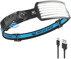 Smiling Shark įkraunamas LED galvos žibintas 350 lm, 230°, su judesio jutikliu TD-0123
