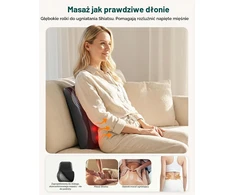 Snailax kaklo ir nugaros Shiatsu masažuoklis su šildymu, 8 masažo mazgais, SL-128-EU