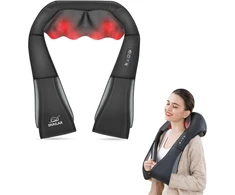 Snailax Shiatsu kaklo ir pečių masažuoklis su šildymu, 3D voleliu, SL-632N-EUVC