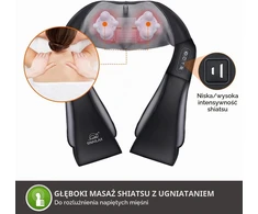 Snailax Shiatsu kaklo ir pečių masažuoklis su šildymu, 3D voleliu, SL-632N-EUVC