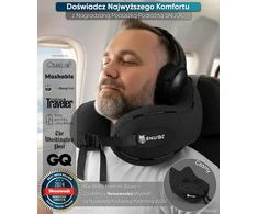 SNUGL kelioninė kaklo pagalvė su memory putomis, ergonomiška, skalbiama, juoda, SNU-TRA-PIL-V01