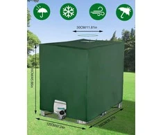 SOBEAU IBC talpos uždangalas, 1000 l, UV apsauga, žalias, 120 × 100 × 116 cm, poliesteris