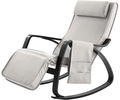 SoBuy supamasis fotelis su 5 padėčių kojų atrama ir šonine kišene FST20-HG