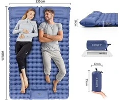 Sofa ERWEY dvivietis savaime prisipučiantis turistinis kilimėlis, 200 × 135 × 10 cm, itin lengvas, mėlynas, G01Y04714