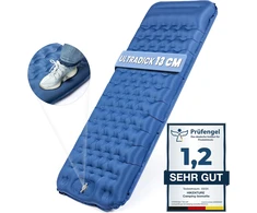 Sofa HIKENTURE savaime prisipučiantis kempingo kilimėlis su integruota pompa, 13 cm storio, 200 x 66 cm, 940 g