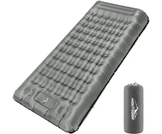 Sofa Hioutdoor pripučiamas kempingo kilimėlis 200x80x14 cm su integruota pompa, pilka, 300 kg