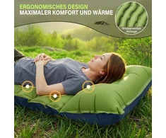 Sofa Yuzonc savaime prisipūčiantis turistinis kilimėlis su integruota pompa ir pagalve, 195 x 68 x 10 cm, mėlyna/žalia
