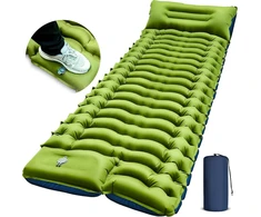 Sofa Yuzonc savaime prisipūčiantis turistinis kilimėlis su integruota pompa ir pagalve, 195 x 68 x 10 cm, mėlyna/žalia