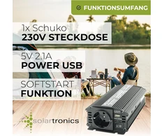 solartronics įtampos keitiklis 12 V į 230 V, 600 W, NM 600